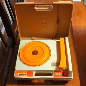 Fisher-Price Orange and Cream Vintage Toy Record Player